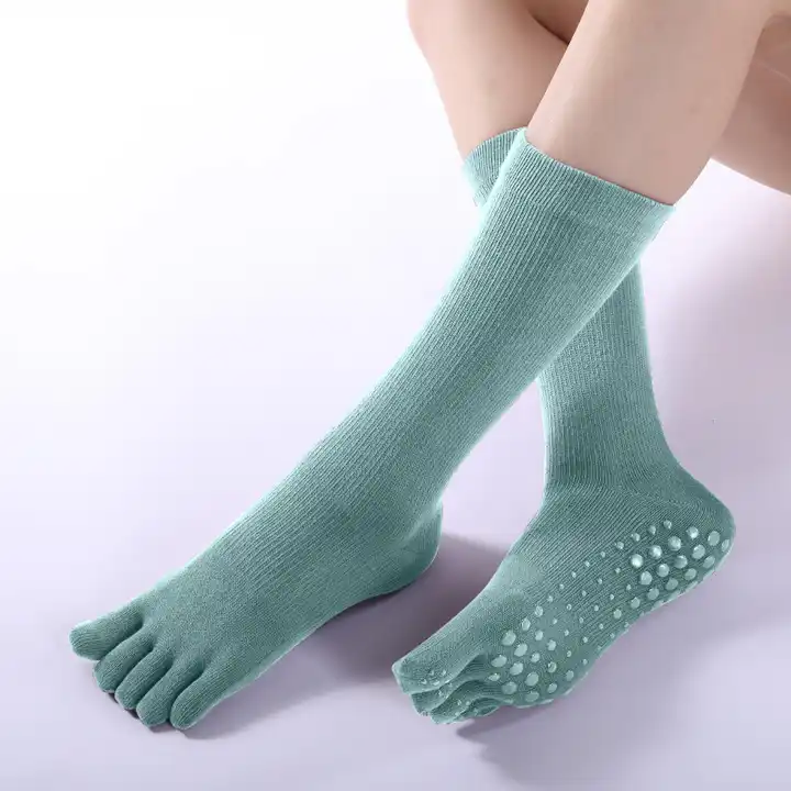 Winter Warm Velvet Thick Five Toe Yoga Pilates Grip Socks
