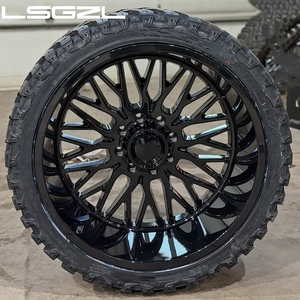LSGZL Jantes de camion forgées Super Single 22x12 22x14 24x12 24x14 26x16 Forgées 4x4 Tout-terrain 8x170 8x180 8x6.5 6x5.5 Noir brillant - Product Image 1