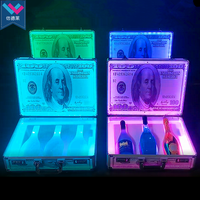 Présentoir à bouteilles LED T-Worthy pour 3 bouteilles, boîte de glorification pour champagne, pour KTV, boîte de nuit, fête, présentoirs pour argent en dollars