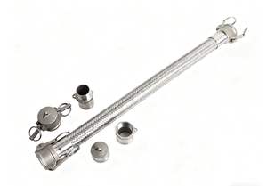 Шланг из нержавеющей стали 304, металлический, с двойным внутренним резьбовым соединением, быстроразъемный, гофрированный, промышленный, специальный, в металлической оплетке - Product Image 2