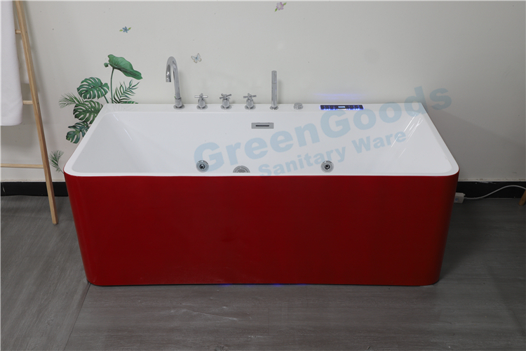 Offre Spéciale 2 personne Acrylique Autoportant Jets Whirlpool Massage Baignoire Avec Oreiller