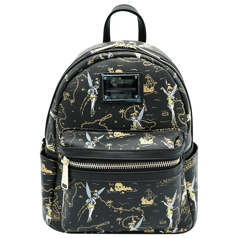 Tinker Miss Bell Lounge Fly Mini Rugzak Voor Kinderen Mannen En Vrouwen Pu Lederen Waterdichte Schooltas