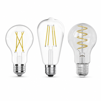 Ampoule LED à filament avec capteur crépusculaire E26 E27 B22 2W 6.5W 8.8W CRI 90+ 2700-6500K pour véranda et jardin