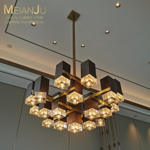 Zhongshan Crafted Large Luxury Indoor Hanging Light Four-Sided Crystal Prism Premium Chandelier para Hotel Villa Home Decor - Product Image 1