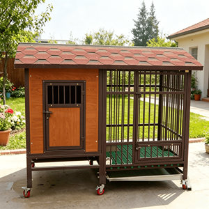 Outdoor Dog Kennel with <strong>Run</strong> Mobile Weatherproof Dog House with Wheels Easy to Clean for <strong>Garden</strong> Use - Product Image 4