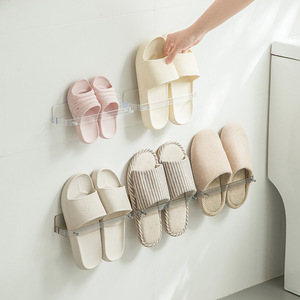Transparent Wall Mounted Slipper Rack 50X30Cm No Drilling Required Bathroom <b>Storage</b> <b>Shelf</b> For <b>Shoes</b> - Product Image 1