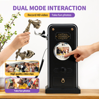 Livre d'or de mariage avec enregistrement vidéo et audio 1080P, enregistreur de messages vocaux de type téléphone antique pour réceptions de mariage, mémoire 32 Go