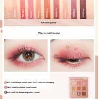 Palette de fards à paupières imperméable neuf couleurs, finitions nacrées et mates, tons terreux, marque privée OEM transfrontalière, origine Chine