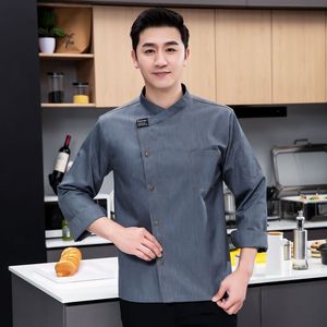 Chaqueta de Chef de manga larga personalizada para hombre y mujer, forro de malla transpirable, absorción de sudor para máxima comodidad - Product Image 4