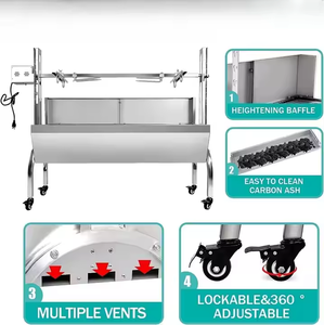 Ngoài trời thép không gỉ than BBQ nướng với bột tráng kết thúc đa năng kim loại Rotisserie cho thịt rau nướng lợn - Product Image 4