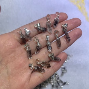 Colgante de Cuarzo de Doble Punta Transparente con Cristal Verde Diamante Herkimer, Alta Calidad, Tendencia de Moda, Meditación, Espiritualidad - Product Image 3