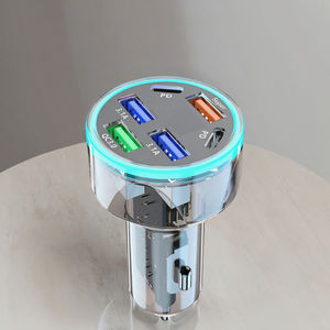USB C elektrikli araç şarj cihazı adaptörü 4 USB <span class=keywords><strong>2</strong></span> PD süper hızlı QC3.0 gerilim monitör Huawei Vivo OPPO için Samsung için iPhone için - Product Image 3