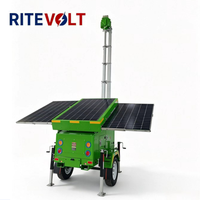 Caméras de sécurité mobiles sur remorque avec CCTV PTZ 2x4MP, alimentées par énergie solaire, étanches IP67, utilisation autonome pour parkings