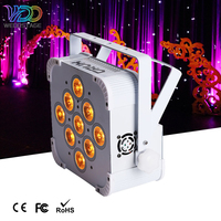 Venta Especial WEDOSTAGE Luces de Proyección LED para Discoteca DMX512 Activadas por Sonido Metálicas 9*18W 6en1 RGBAW+UV con Batería Recargable