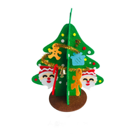 Kits d'artisanat pour enfants avec des motifs de Père Noël et de rennes, arbres de Noël en peluche faits à la main et écologiques