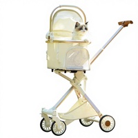 Cochecito Plegable para Mascotas de 4 Ruedas, de Aluminio y Acero, con Tela Oxford, Portátil, para Perros Pequeños/Medianos y Gatos, 3 en 1, Multifuncional, Carga Máxima
