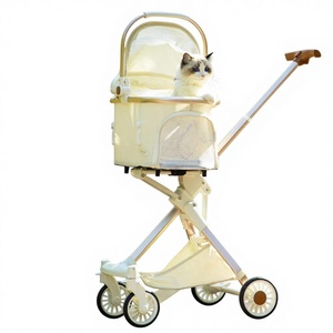 Katlanabilir 4 Tekerlekli Alüminyum Çelik Oxford Kumaş Taşınabilir Evcil Hayvan Arabası Küçük/Orta Boy Köpekler Kediler için 3'ü 1 Arada Çok Fonksiyonlu Maksimum Taşıma Kapasiteli - Product Image 2