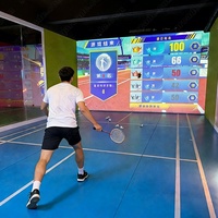 Salle de jeu de simulation de badminton numérique AR/MR pour une personne, avec structure métallique, pour usage en parc d'attractions
