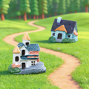 Miniaturas de Resina de Casas de Campo, Figuras de Cabañas para Decoración de Paisajes Rurales, Adornos de Cabañas Pequeñas, Accesorios para Manualidades - Product Image 6