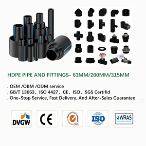 Haute pression polyéthylène Poly 75mm 125mm 160mm 315mm <span class=keywords><strong>Pe</strong></span> <span class=keywords><strong>eau</strong></span> 36 pouces 50mm Pn16 Hdpe Drainage Pehd vidange des eaux usées tuyau de déchets - Product Image 5