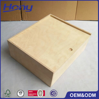 Boîtes de présentation en bois de bouleau de première qualité, économiques, en contreplaqué, pour emballage cadeau, boîtes à souvenirs en bois non finies avec couvercle coulissant pour loisirs créatifs DIY