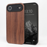 Casing Ponsel Kayu Solid Alami Baru Anti Guncangan dengan Bumper TPU Anti Selip untuk iPhone 17 Air, Logo Ukiran Laser Kustom Grosir