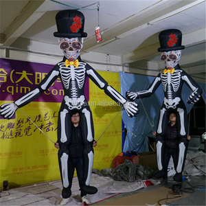 Đi Bộ Inflatable Skull Con Rối Với Đèn LED Cho Cuộc Diễu Hành Halloween Trang Trí - Product Image 1