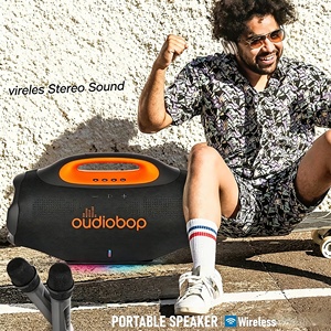Oudiobop <span class=keywords><strong>Enceinte</strong></span> DJ <span class=keywords><strong>portable</strong></span> sans fil 130W avec subwoofer, alimentation par batterie, entrée AUX, pour fêtes en extérieur - Product Image 2