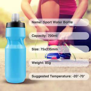 ขวดน้ำพลาสติกสำหรับจักรยาน ขนาด 24 ออนซ์ ปลอดสาร BPA พร้อมหลอดดูดระบายอากาศภายใน ขวดน้ำอเนกประสงค์สำหรับวิ่งและปั่นจักรยาน - Product Image 5