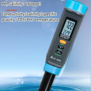 PH. <span class=keywords><strong>EC.</strong></span> TDS. Salinidad. S.G. Temp. Sonda de Agua Multifuncional 6 en 1 AZ8699 Capaz de Medir el Rango de Conductividad Azul/Gris/Negro - Product Image 3