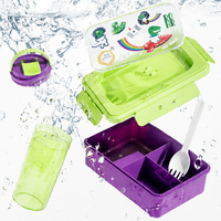 Boîte à lunch pour enfants à 3 compartiments, compatible micro-ondes, conteneur de stockage alimentaire pour l'extérieur, boîte bento en plastique PP pour étudiants