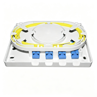 Boîtier de terminaison fibre optique de bureau intérieur 4 cœurs, boîte de distribution fibre optique FTTH 4 ports avec adaptateurs SC/LC/ST/FC et pigtails.