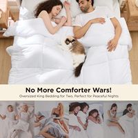 Couette matelassée personnalisée en microfibre de polyester, très douce, alternative moderne, très grande taille King Size, toutes saisons, 8 attaches