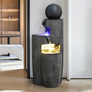 น้ำพุในร่ม Quanfangyuan 3 ชั้น พร้อมไฟ LED สำหรับตกแต่งห้องนั่งเล่นและสำนักงาน - Product Image 3