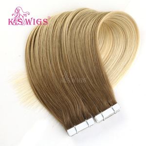 Extensiones de cabello humano Remy 100% de calidad profesional KSWIGS, extensiones de cabello con cinta adhesiva invisible para uso en salón. - Product Image 2
