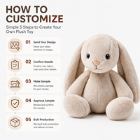Peluche personnalisée lapin aux oreilles tombantes, en coton PP brodé, tissu super doux, anti-stress, vente en gros directe usine OEM ODM à bas prix