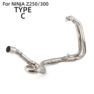 Para Kawasaki <span class=keywords><strong>Z250</strong></span> Z300 Ninja250 Ninja300 <span class=keywords><strong>Ninja</strong></span> <span class=keywords><strong>250</strong></span> 300, tubo de escape de motocicleta modificado, tubo de enlace frontal de 51mm, tubo de Rotonda inoxidable - Product Image 2