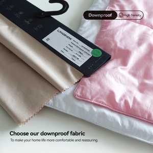 290スレッドカウントプレミアム無地ポリコットンサテンプレーンダウンプルーフ寝具生地羽毛布団寝具用 - Product Image 3