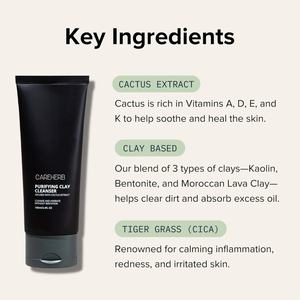 Nettoyant facial pour homme, élimine l'huile et la saleté du visage, nettoie la peau à tendance acnéique, nettoyant visage en argile pour hommes, nettoyage en profondeur des pores - Product Image 5