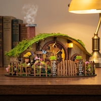 Kit de maison de poupée DIY, puzzle en bois 3D, modèle de maison miniature, cabane à anneaux magiques, artisanat fait main, cadeau, ornement de bureau, décoration intérieure, elfe