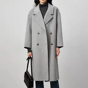 Trench-coat en laine double face de haute qualité Manteaux en cachemire au design personnalisé pour femmes