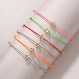 Braccialetto Intrecciato Colorato con Corda Regolabile e Moissanite, Gioiello alla Moda per Ragazze, Idea Regalo - Product Image 5