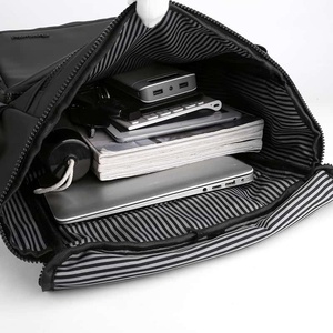 Minimalist Nylon <b>Laptop</b> <b>Backpack</b> Unisex Waterproof Zipper Closure 20-39L Capacity Daily Use Softback Design Physiological Curve - Product Image 5