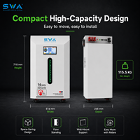 Batterie murale domestique au lithium 51,2 V (8000 cycles) 48 V 300 Ah 314 Ah 15 kWh LiFePO4 Powerwall pour stockage d'énergie solaire