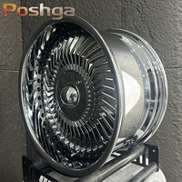 Jantes forgées 2 pièces chromées triple couche à déport profond personnalisées 5x114.3 de 17 et 18 pouces pour JDM Toyota Celsior Nissan Cedric