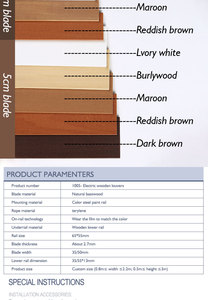 Stores verticaux modernes en <span class=keywords><strong>bois</strong></span>, automatiques et manuels, pour chambre à coucher, personnalisables, avec système de sangle, respirants, semi-occultants - Product Image 4