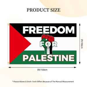 Drapeau palestinien en polyester, impression numérique, anti-plis, 3x5 pieds, pour agiter le drapeau - Product Image 4
