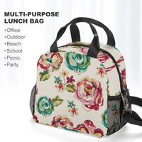 Sac isotherme réutilisable imperméable en polyester imprimé pour repas d'été, sacs isothermes pour l'école, sac de rangement alimentaire pour étudiants, sac à main pour femmes et adultes