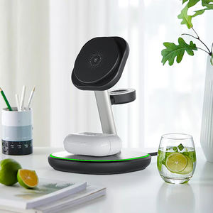 Último diseño 15W Soporte de cargador rápido Precio al por mayor <span class=keywords><strong>Reloj</strong></span> <span class=keywords><strong>iPhone</strong></span> inalámbrico Tipo C Auriculares móviles Negro Blanco Compatible Z27 - Product Image 2