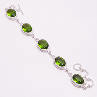 Pulsera de plata de ley 925 con piedras preciosas, joyería de plata con amatista y cuarzo, fabricante de joyería de plata antigua con piedras preciosas